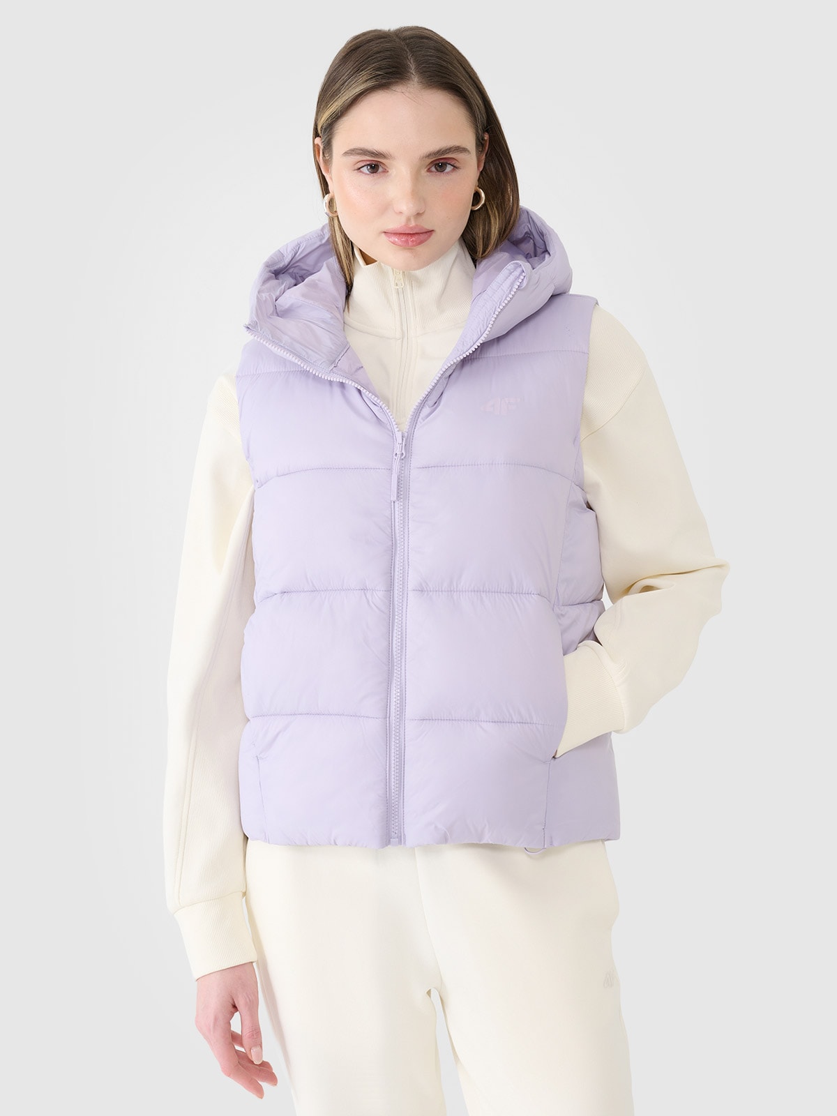 Moteriška berankovė striukė su sintetinių pūkų kamšalu - violetinė