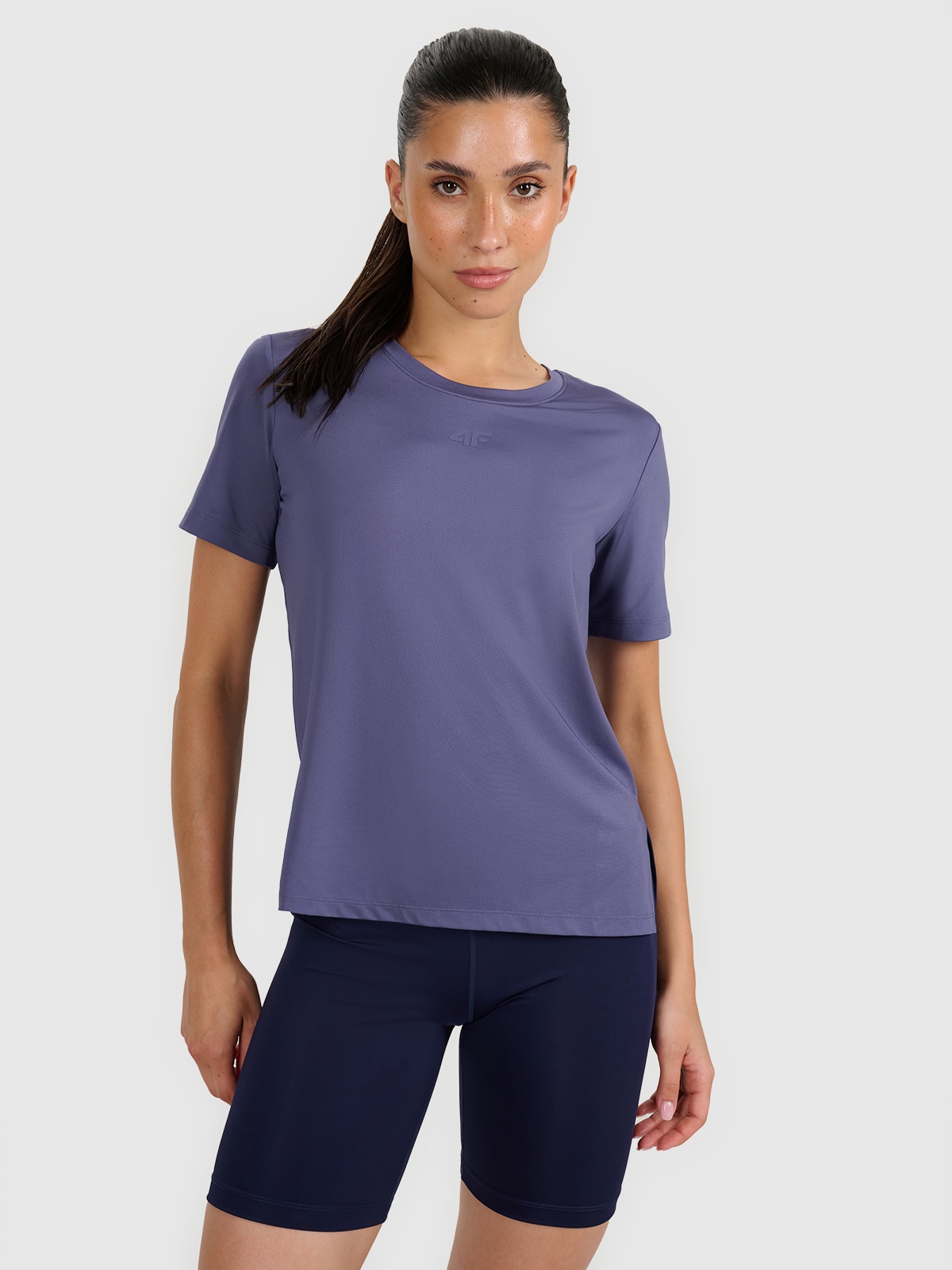 Moteriški regular greitai džiūstantys treniruočių marškinėliai - tamsiai mėlyni