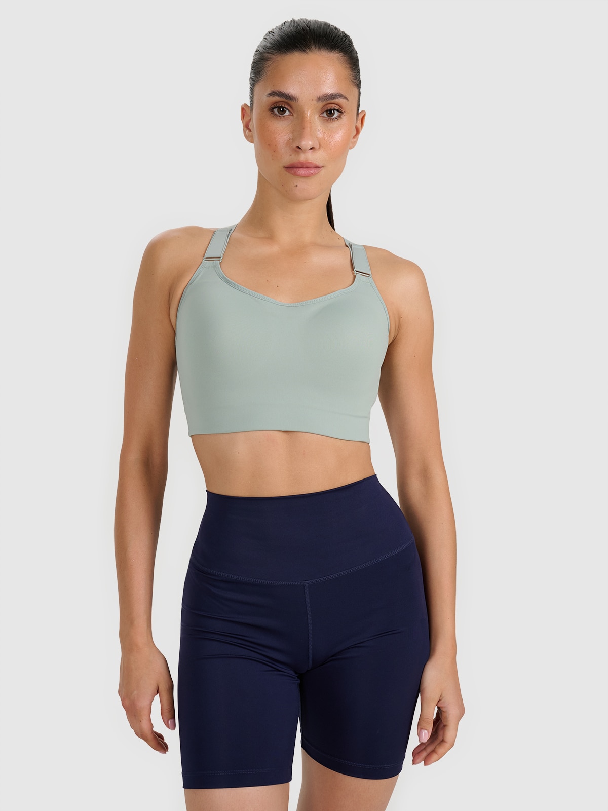 Treniruočių liemenėlė su aukšta parama - žalia