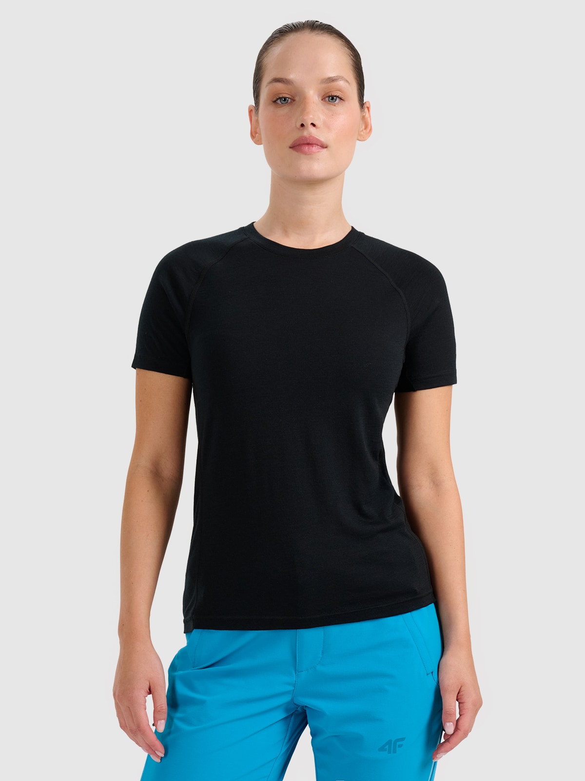 **Moteriški žygio marškinėliai su merino vilna - juodi