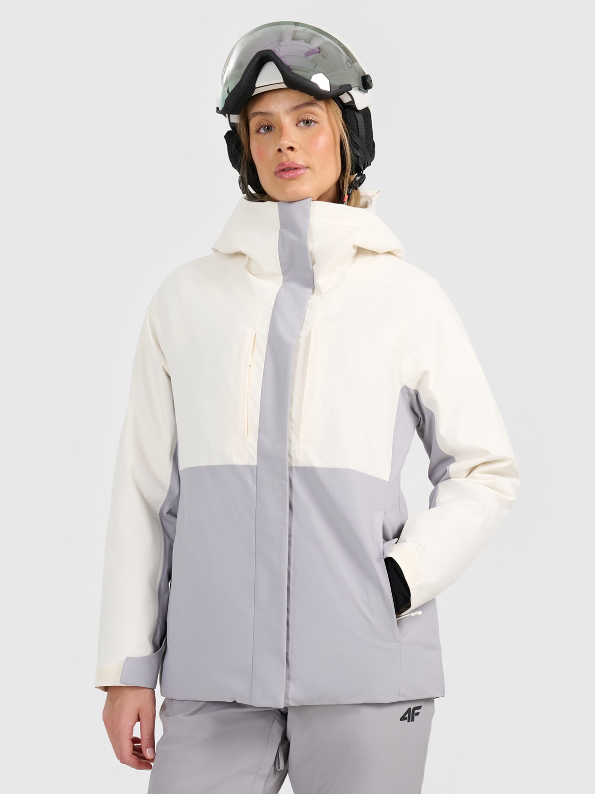 Moteriška slidinėjimo striukė 8000 membrana - smėlio spalvos