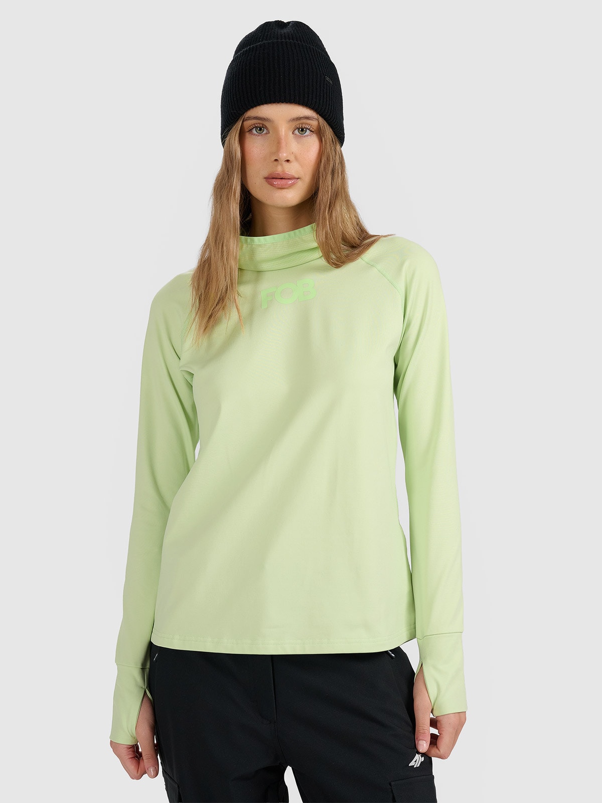 Moteriškas termoaktyvus apšiltintas apatinis trikotažas (viršus) - žalia