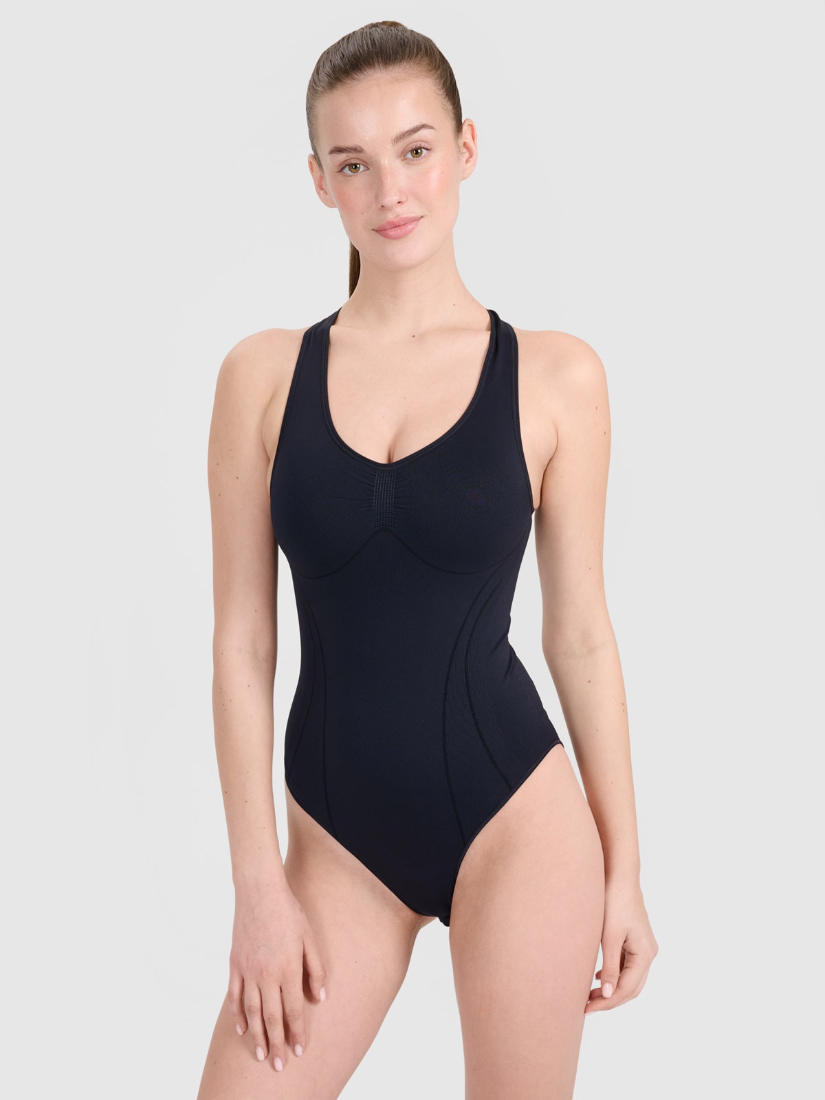 Moteriškas greitai džiūstantis treniruočių body - juodas