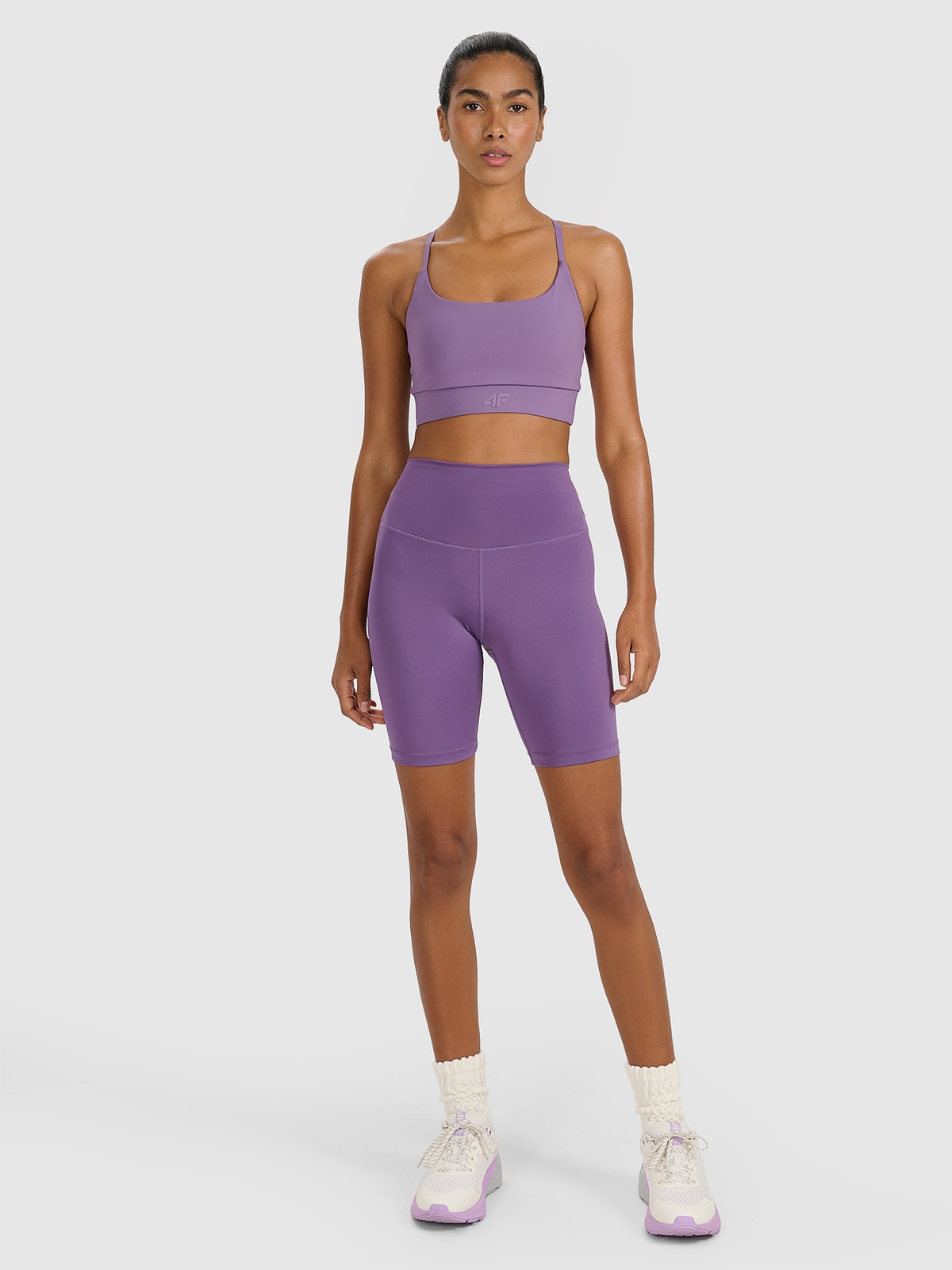 Moteriškos dviratininko treniruočių tamprės - violetinės