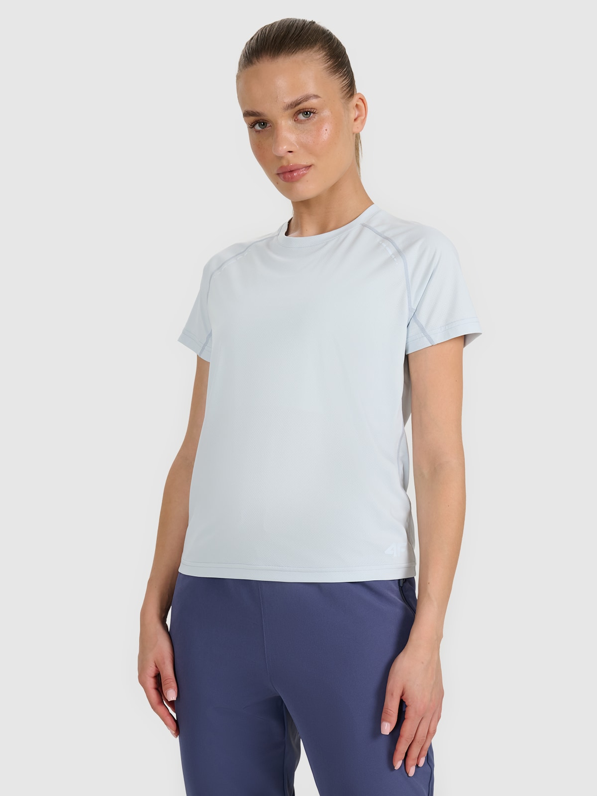Moteriški greitai džiūstantys bėgimo bekele marškinėliai - mėlyni