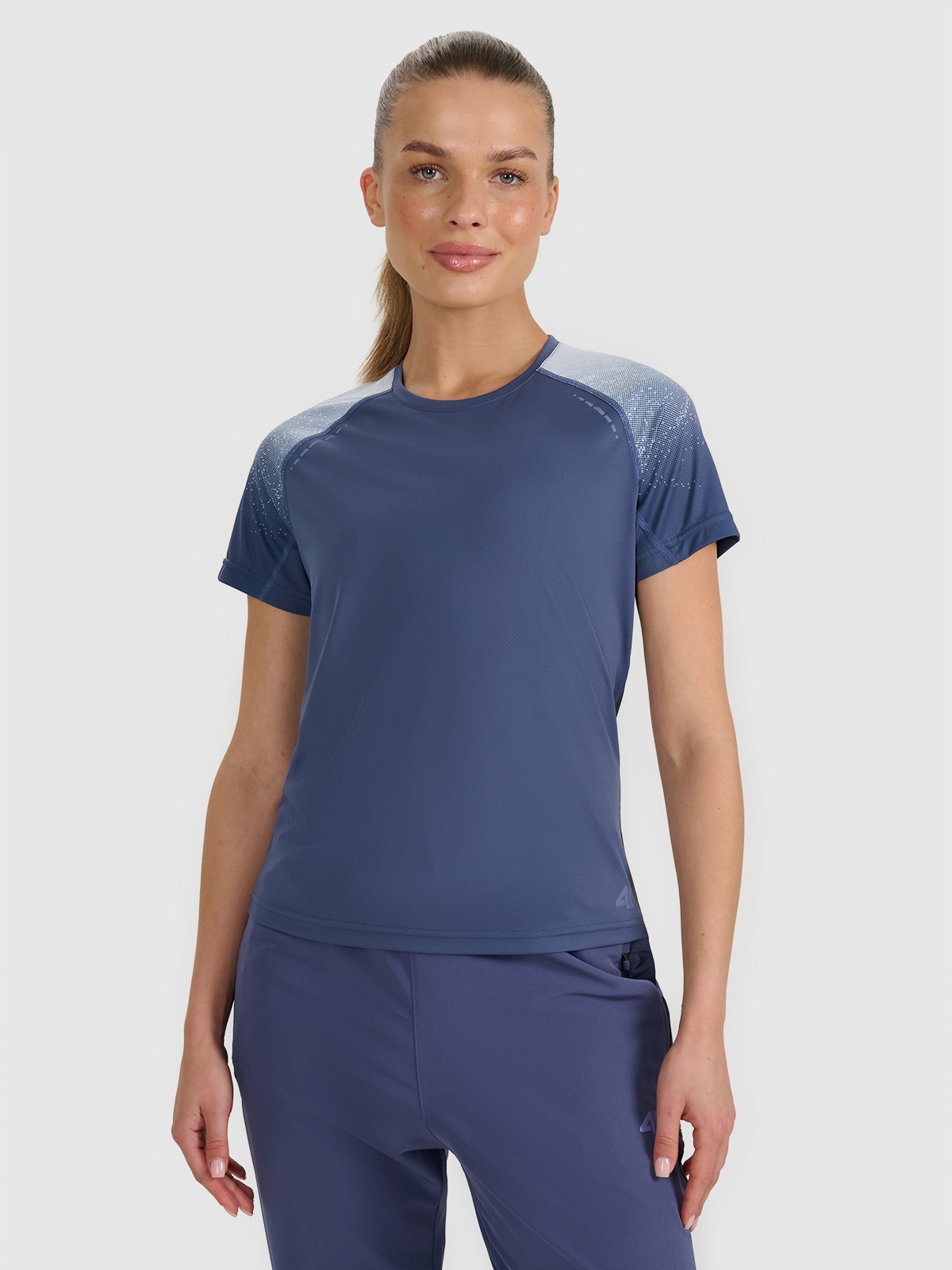 Moteriški greitai džiūstantys bėgimo bekele marškinėliai - tamsiai mėlyni