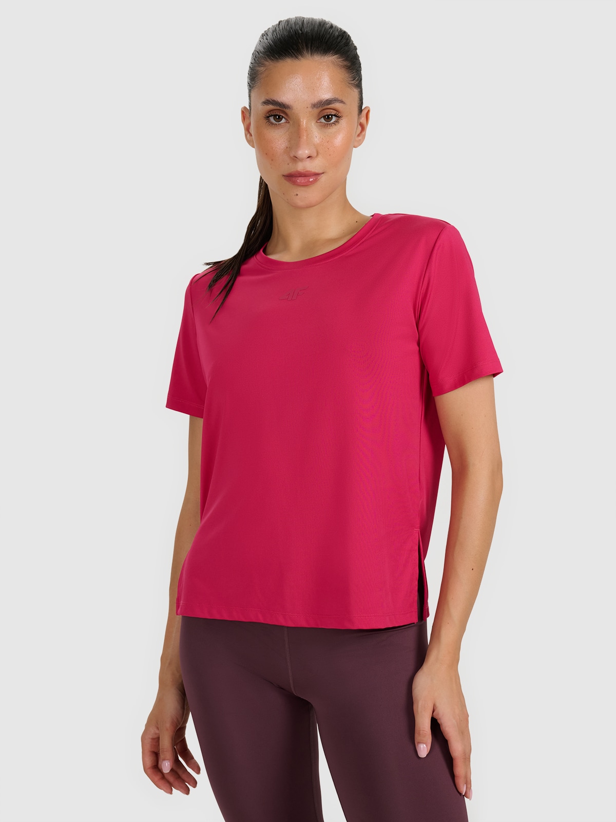Moteriški regular greitai džiūstantys treniruočių marškinėliai - rožiniai