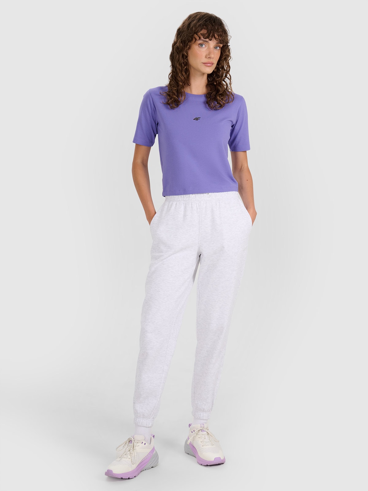 Moteriškos sportinės jogger kelnės - pilkos