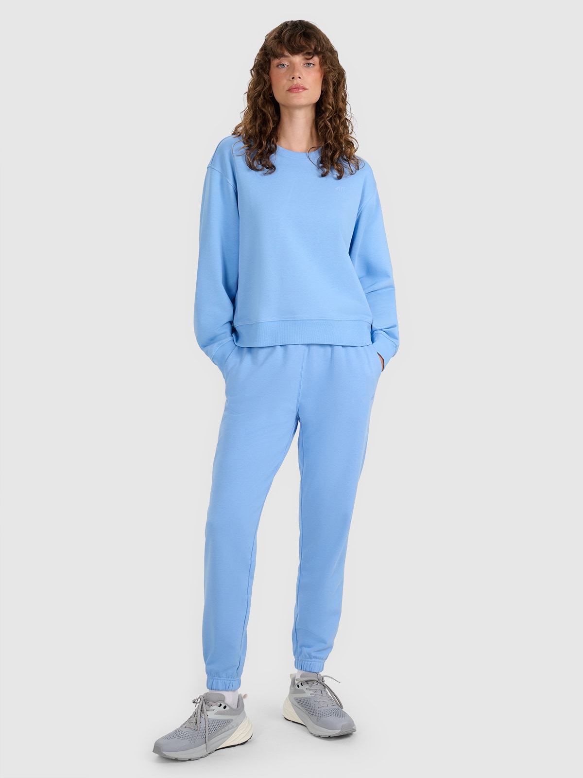 Moteriškos sportinės jogger kelnės - denim