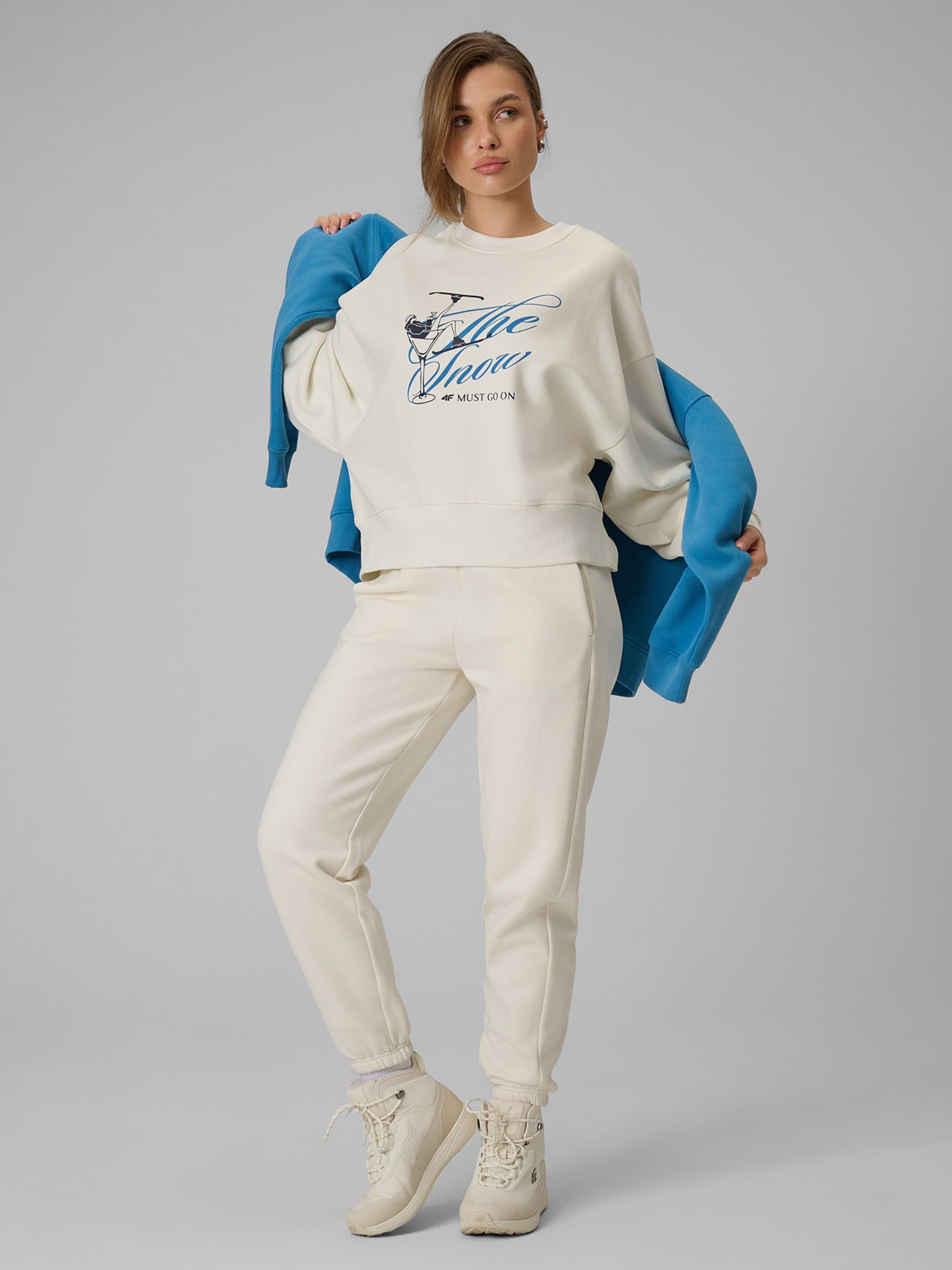 Moteriškos sportinės jogger kelnės - smėlio spalvos