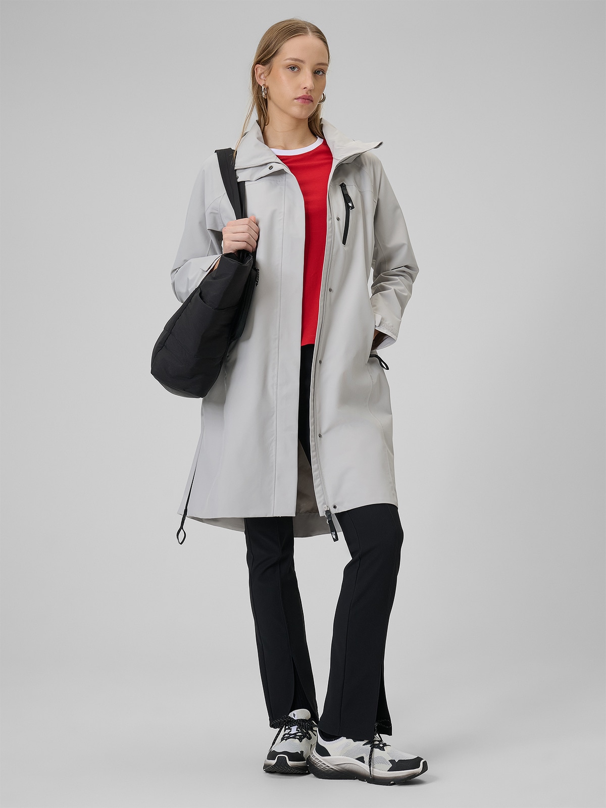 Paltas membrana 8000 moteriškas - pilkas