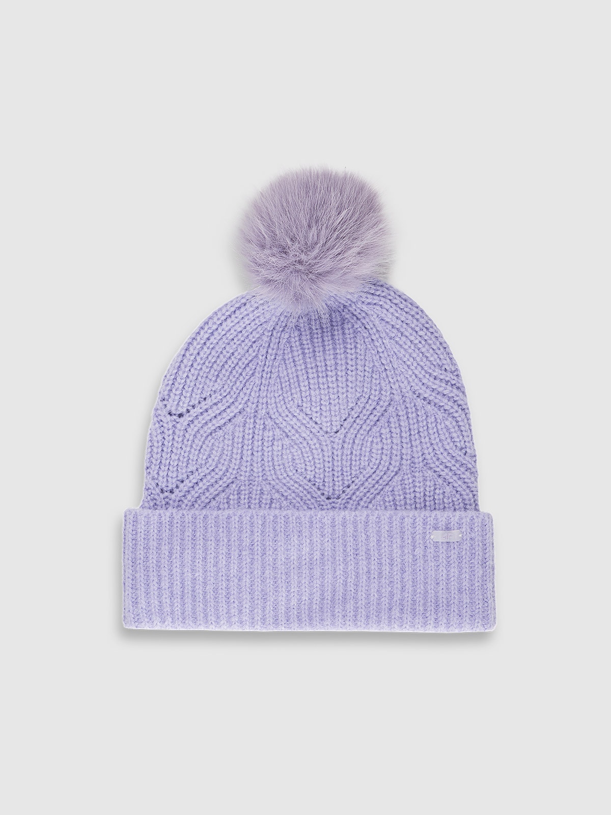 Moteriška žieminė kepurė su bumbulu - violetinė