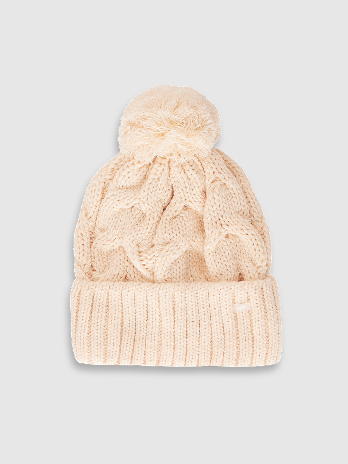 Moteriška žieminė kepurė su vilnos priemaiša - smėlio spalvos