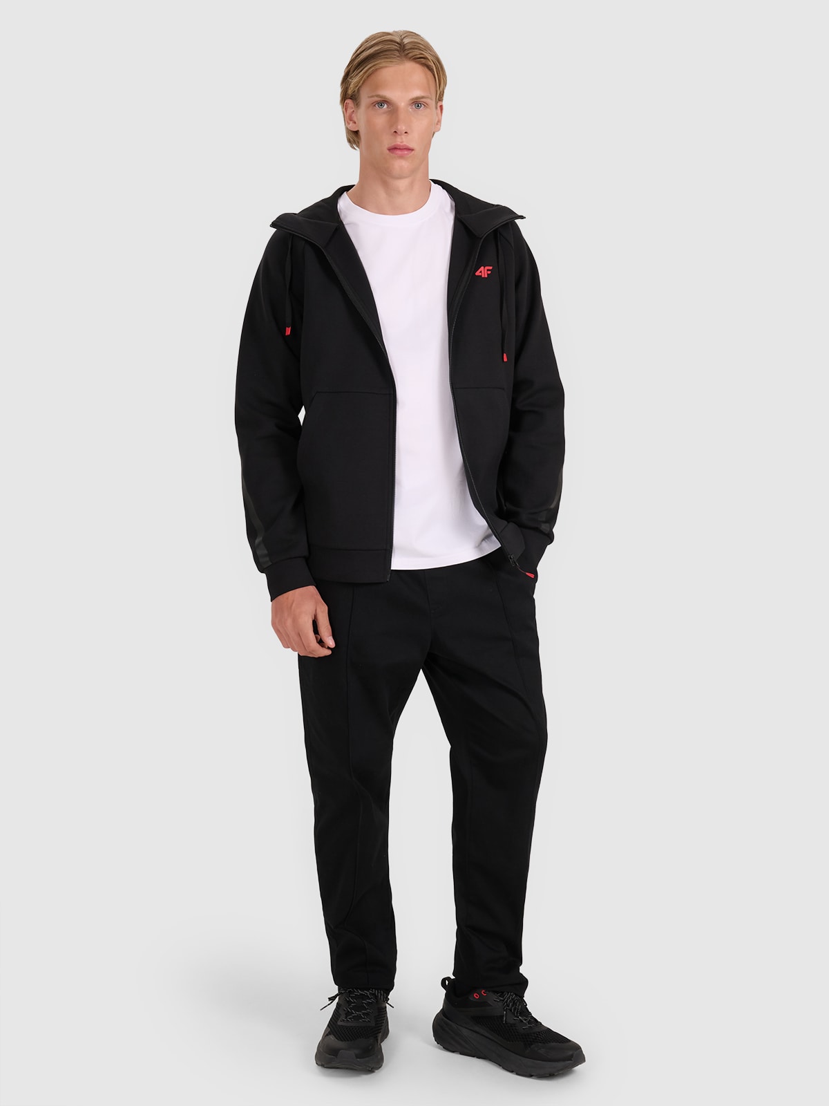 Vyriškos casual kelnės su įsiūta kloste - juodos