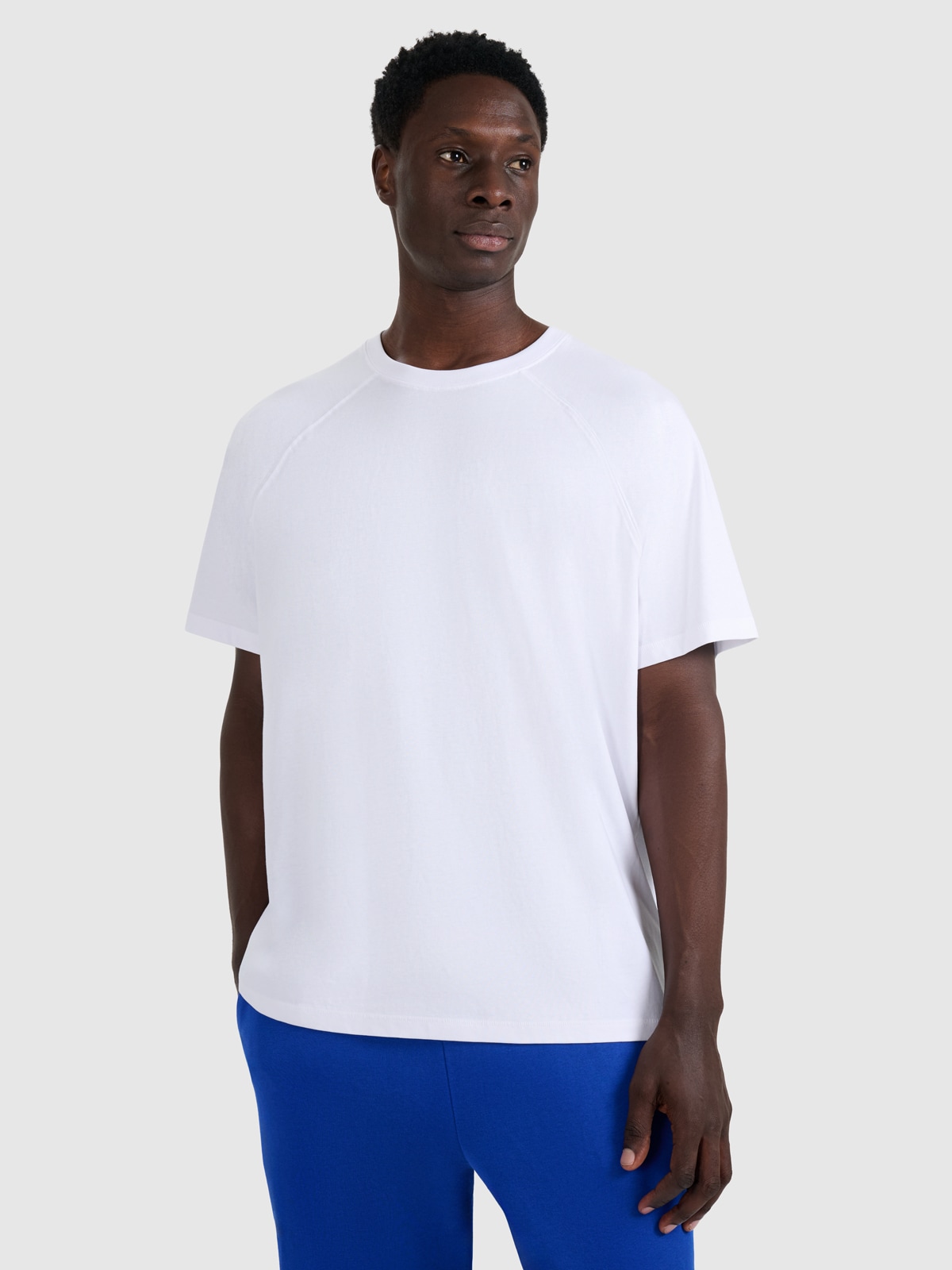 Vyriški T-shirt oversize lygus marškinėliai - balti