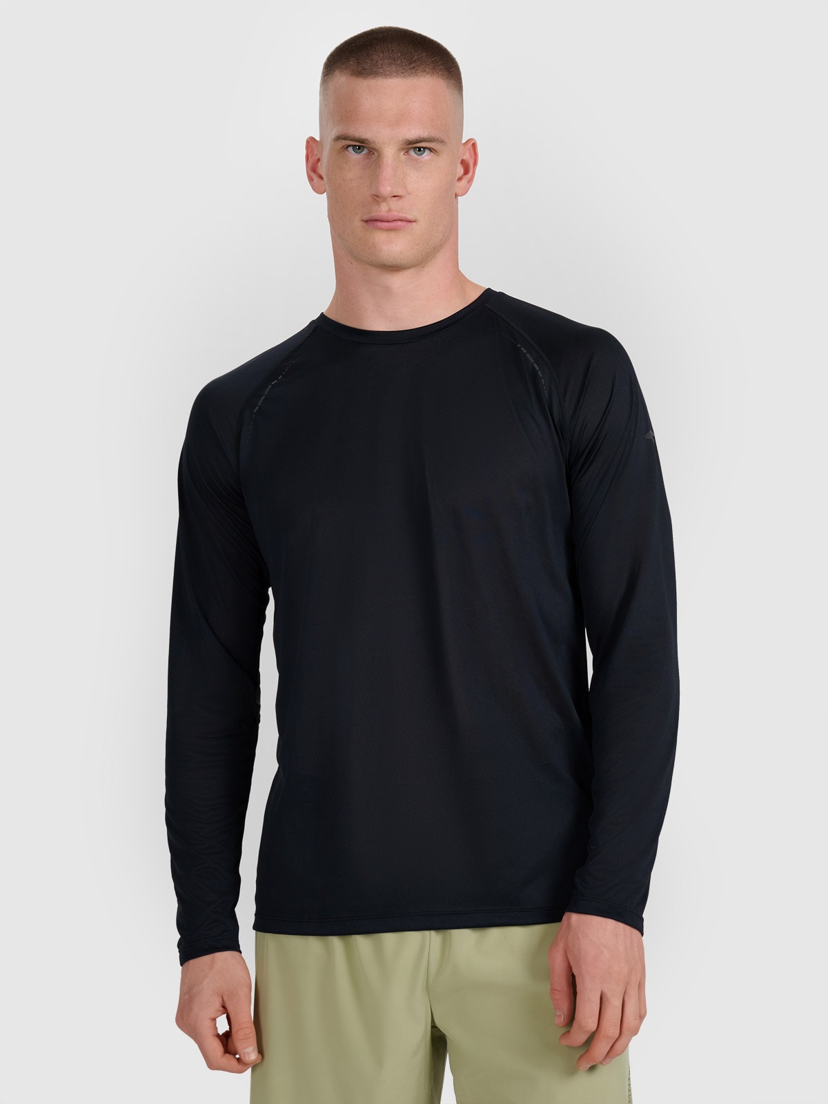 Vyriški Longsleeve greitai džiūstantys bėgimo marškinėliai - juodi