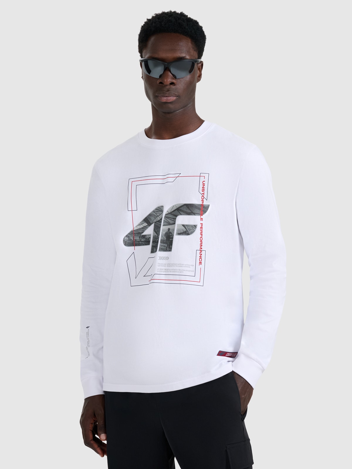 Vyriški Longsleeve regular marškinėliai su spauda - balti