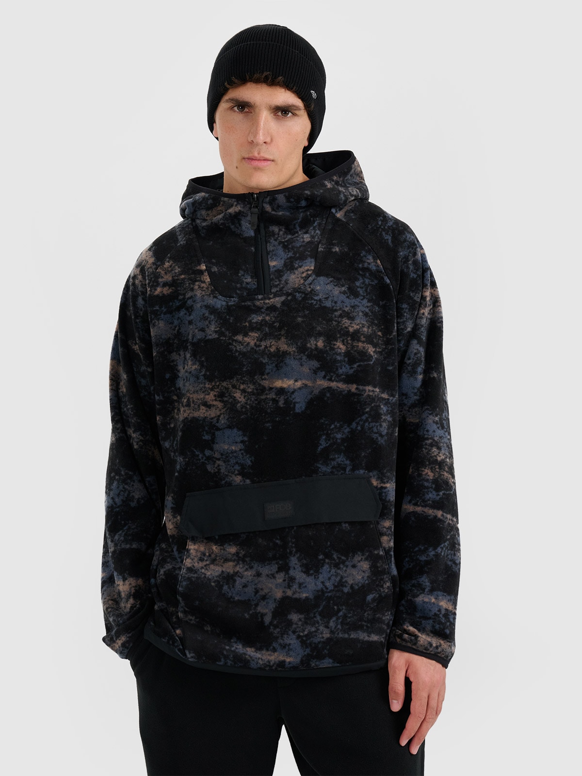 Vyriškas regular flisas su gobtuvu - daugiaspalvis