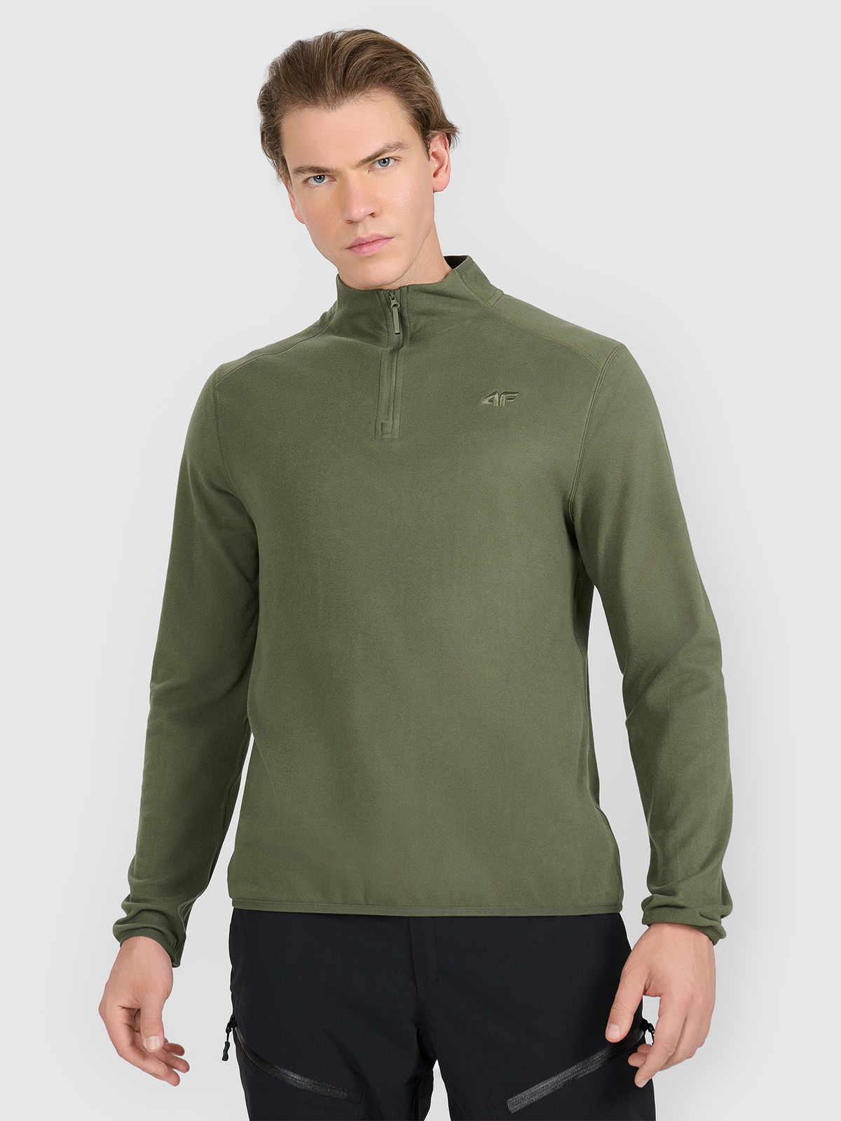 Vyriškas termoaktyvus fliso apatinis trikotažas (viršus) - khaki spalvos