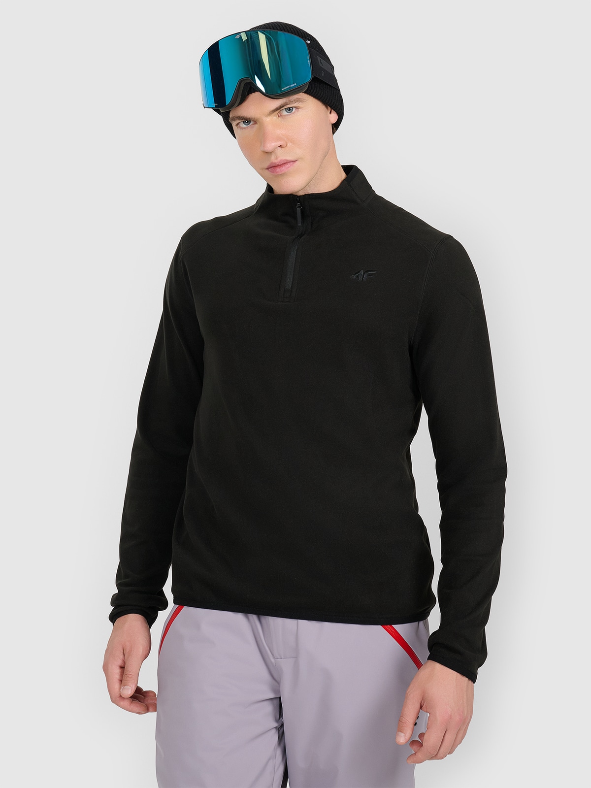 Vyriškas termoaktyvus fliso apatinis trikotažas (viršus) - juodas