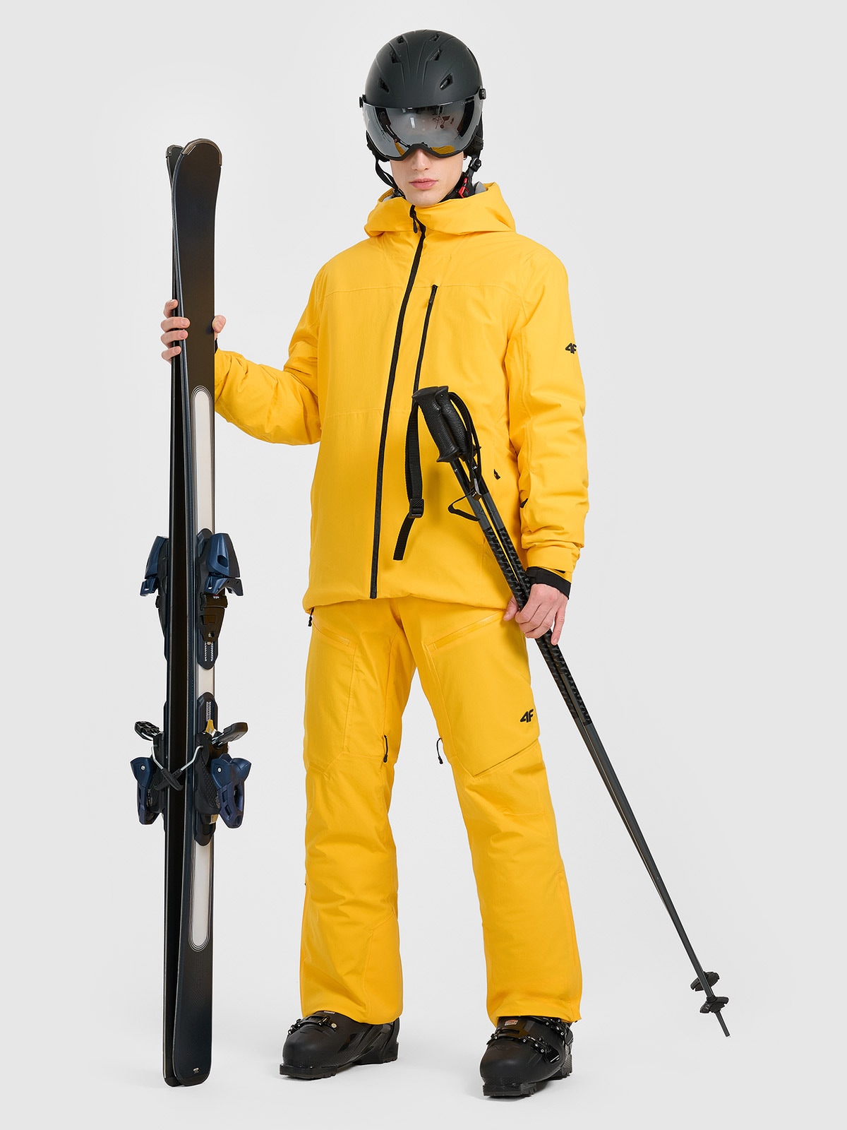 Vyriškos slidinėjimo kelnės su petnešomis 15000 membrana - geltonos