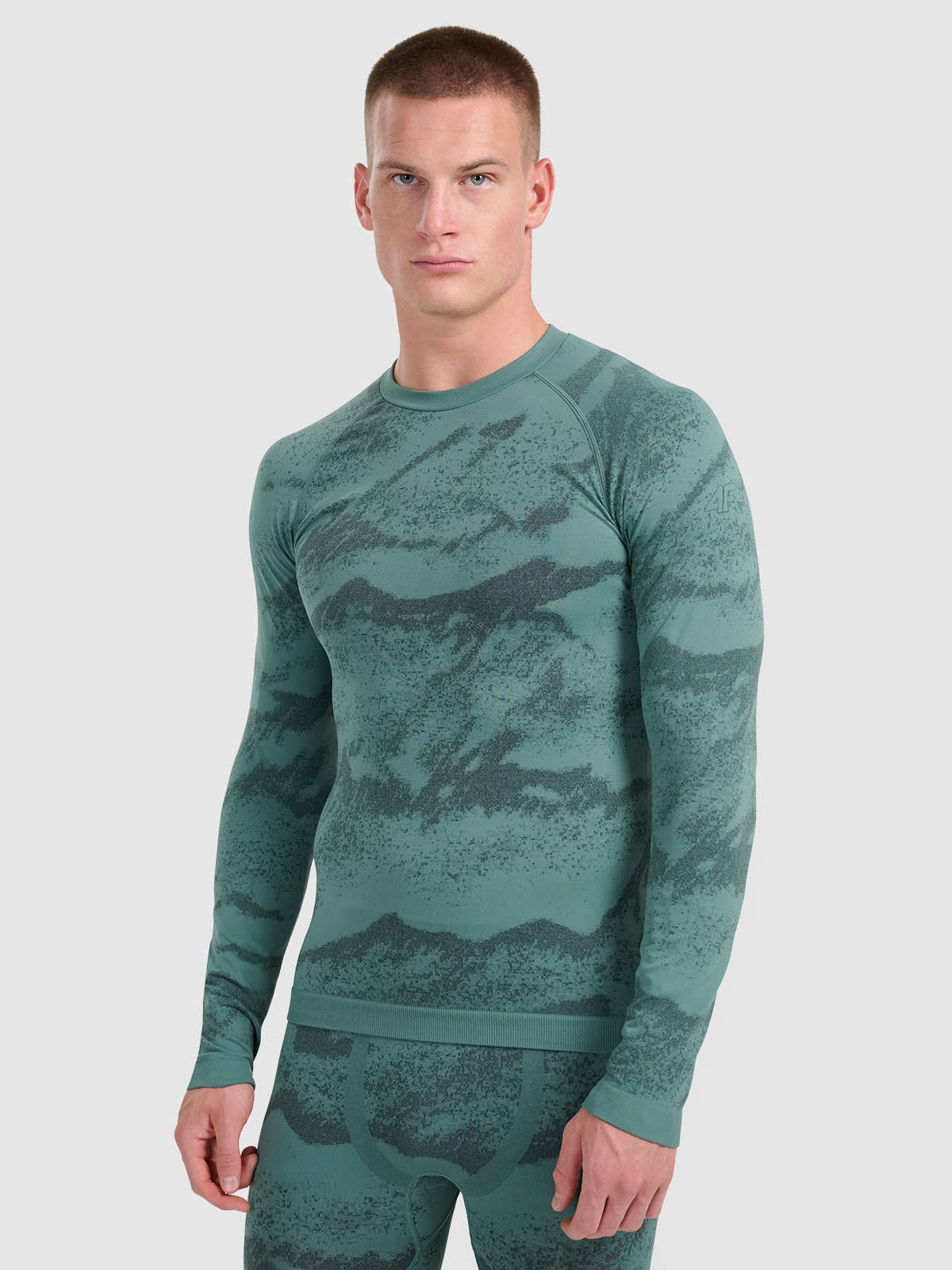 Vyriškas termoaktyvus besiūlis apatinis trikotažas (viršus) - žalias