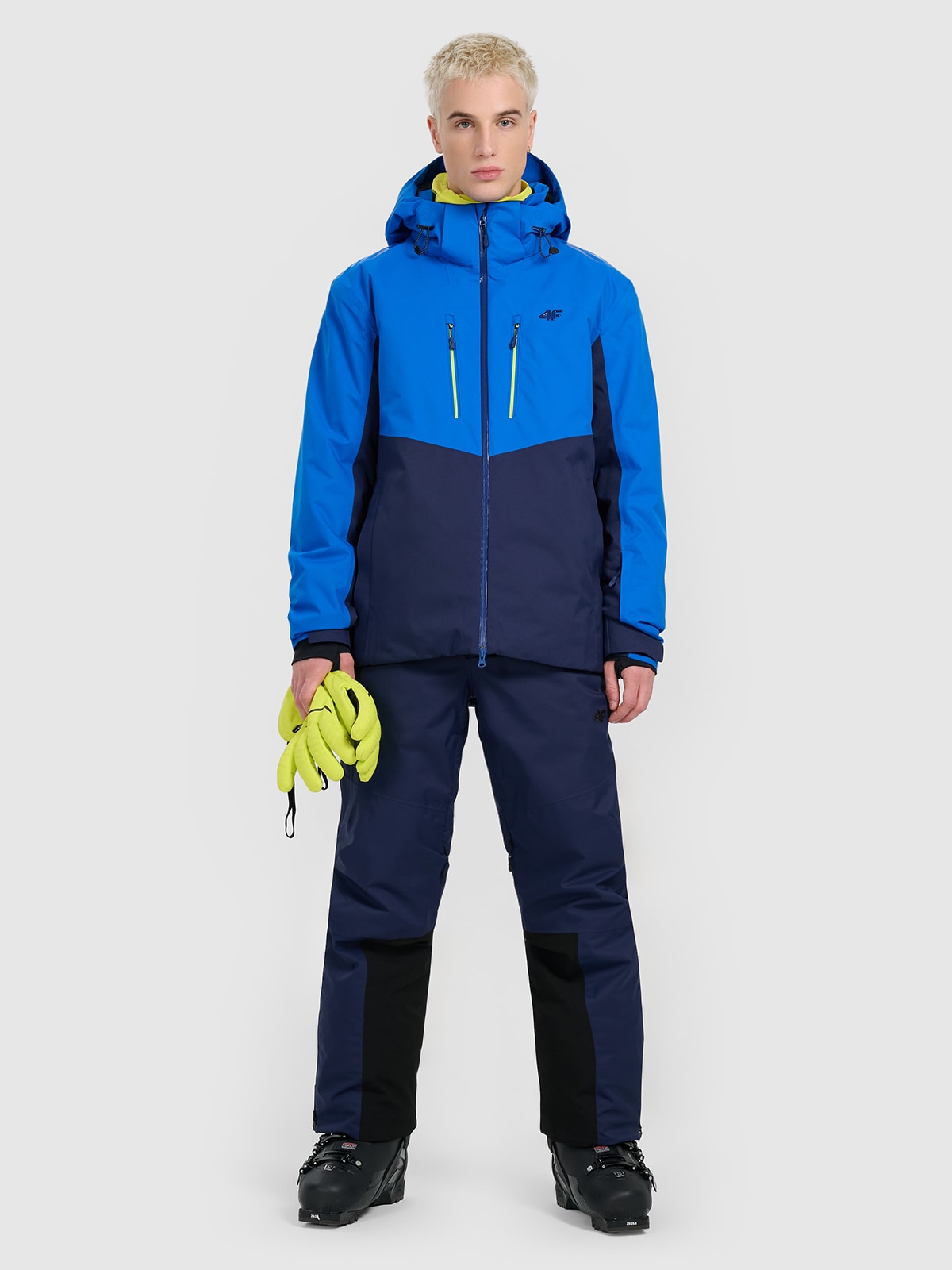 Vyriškos slidinėjimo kelnės su petnešomis Dermizax 20000 membrana - tamsiai mėlynos