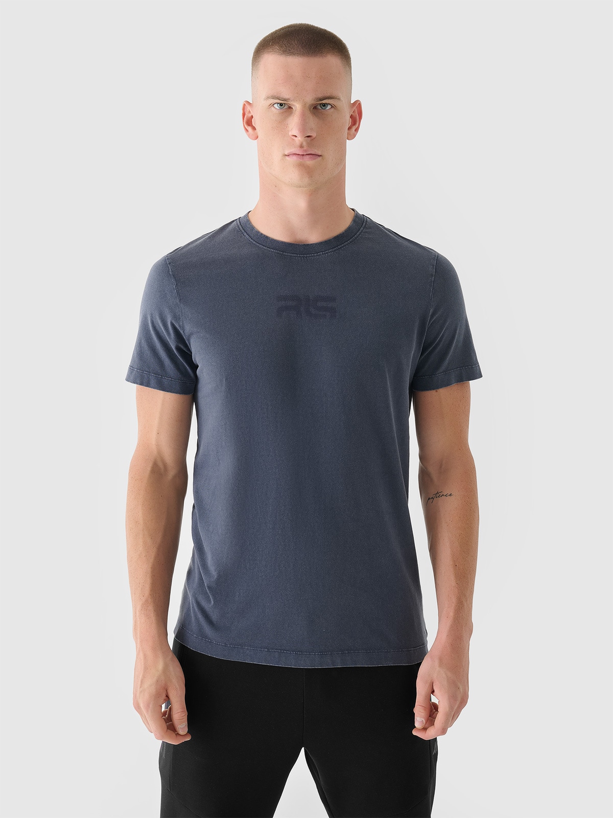 Vyriški T-shirt regular marškinėliai 4F x Robert Lewandowski - pilki