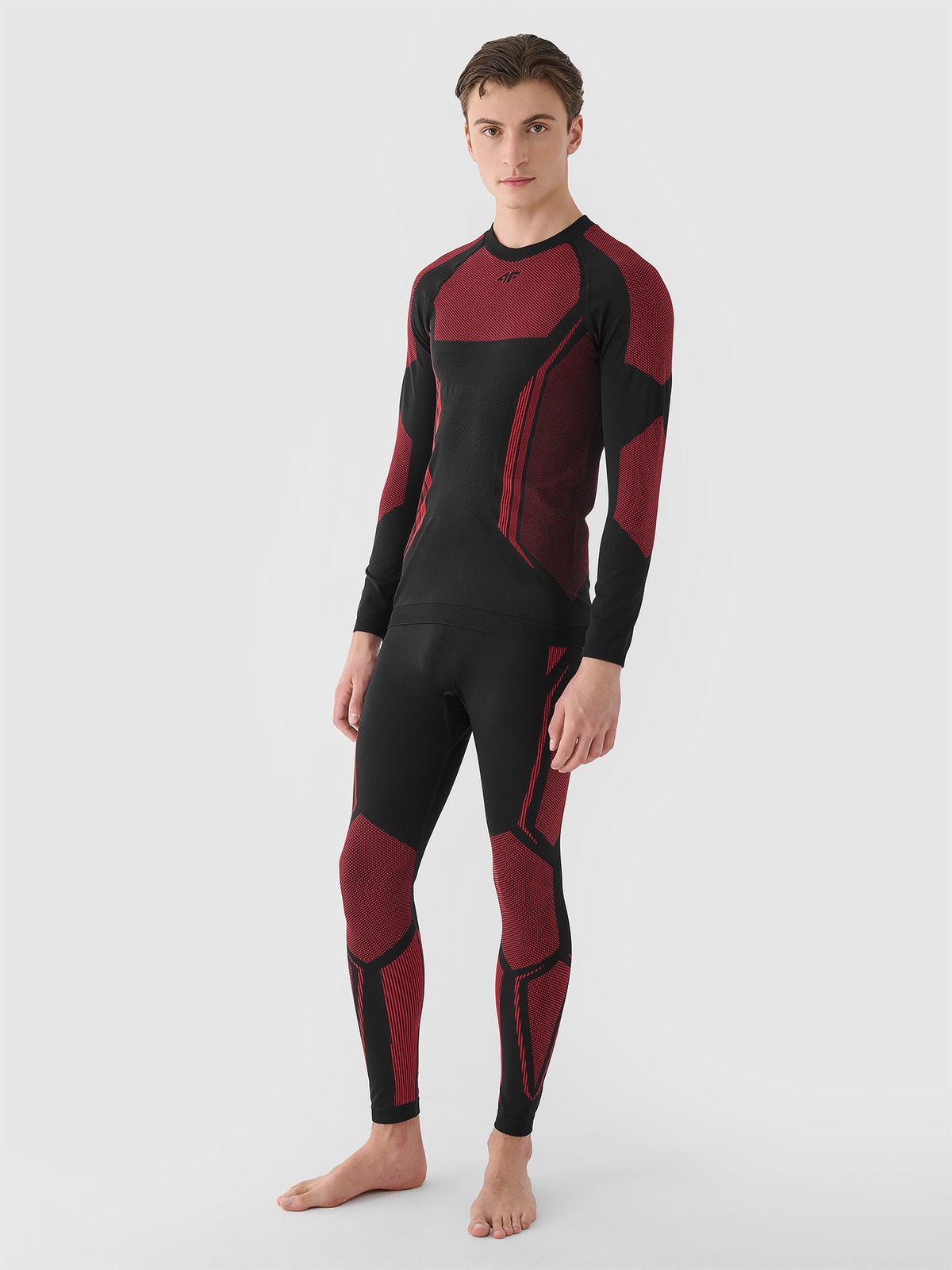 Vyriškas termoaktyvus besiūlis apatinis trikotažas (apačia) - raudonas