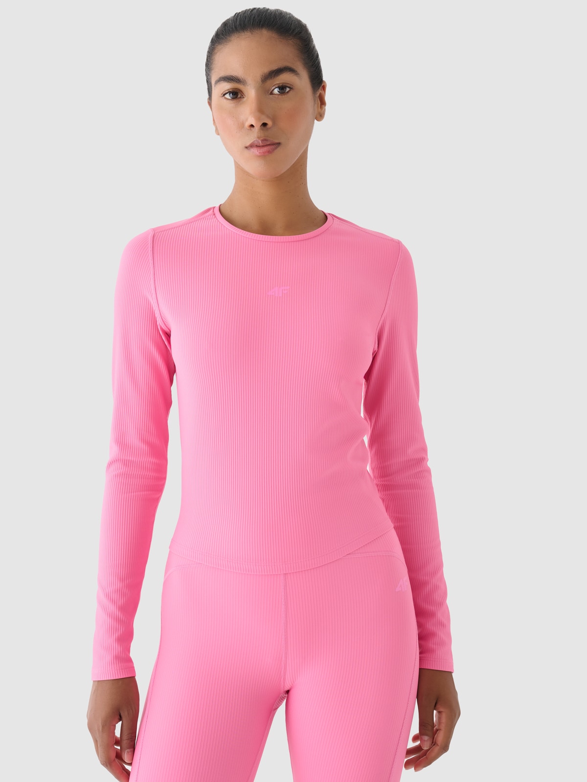 Moteriški longsleeve greitai džiūstantys treniruočių marškinėliai - rožiniai