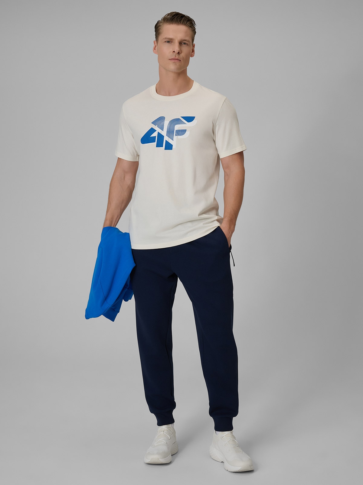 Vyriški sportiniai jogger tipo kelnės - tamsiai mėlynos