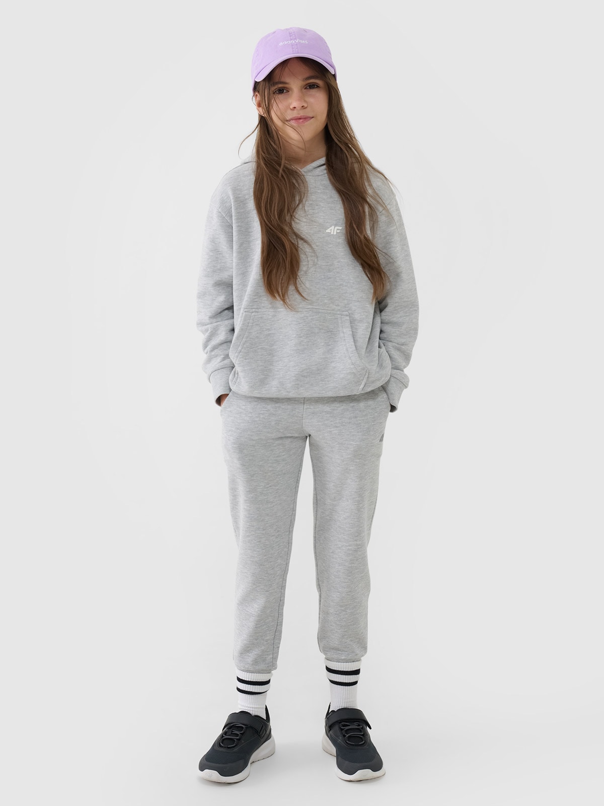 Sportinės jogger kelnės mergaitėms - pilkos