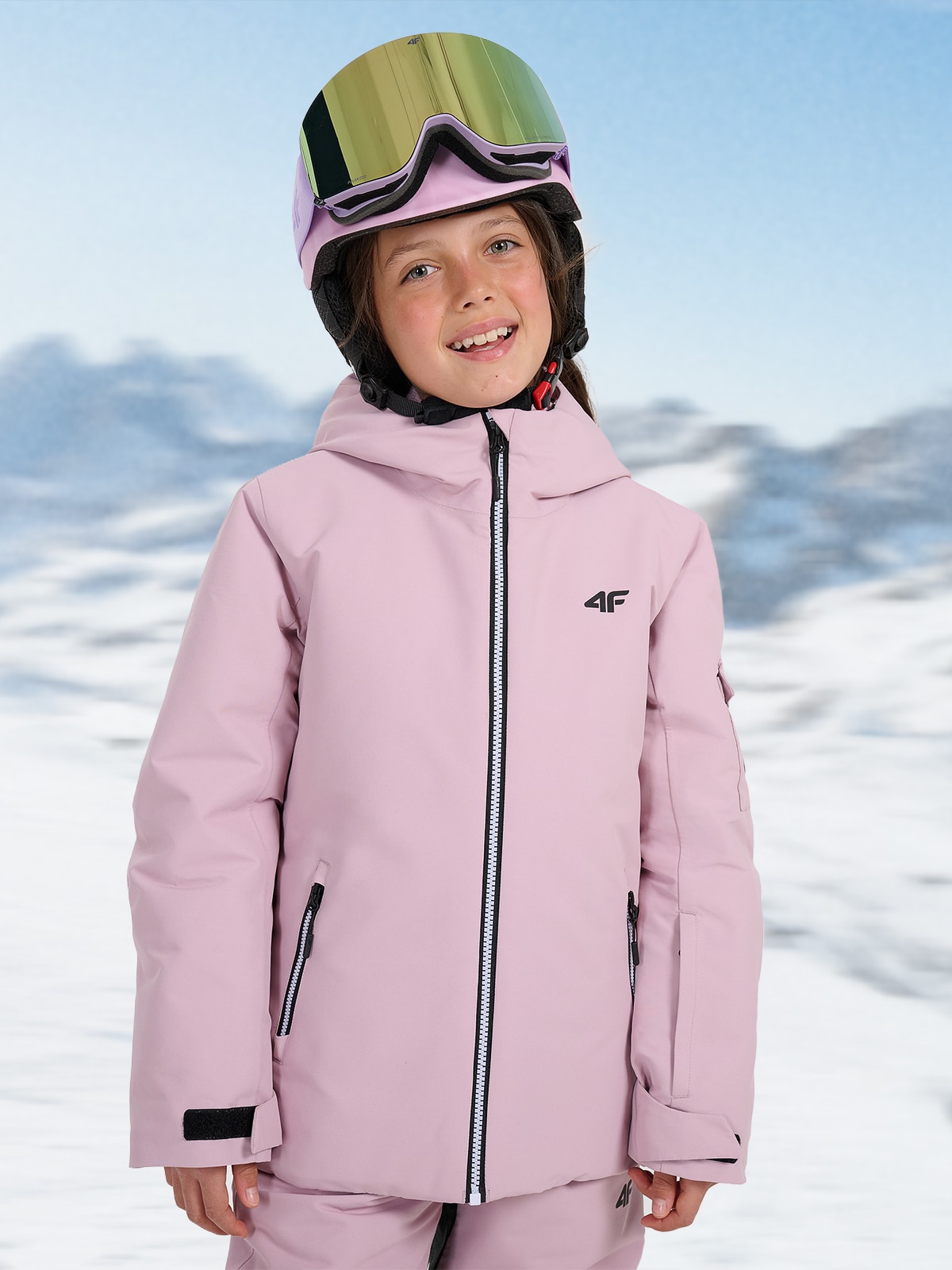 Snieglenčių striukė 8000 mergaitėms membrana - rožinė