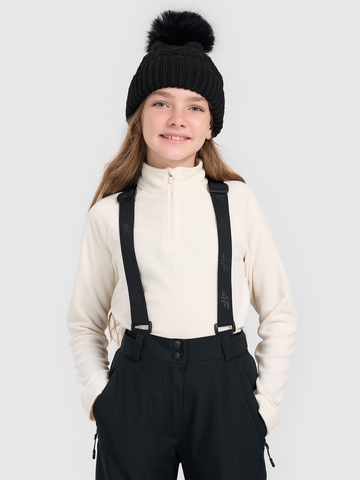 Mergaitiški flisiniai termoapatiniai (viršus) - balti