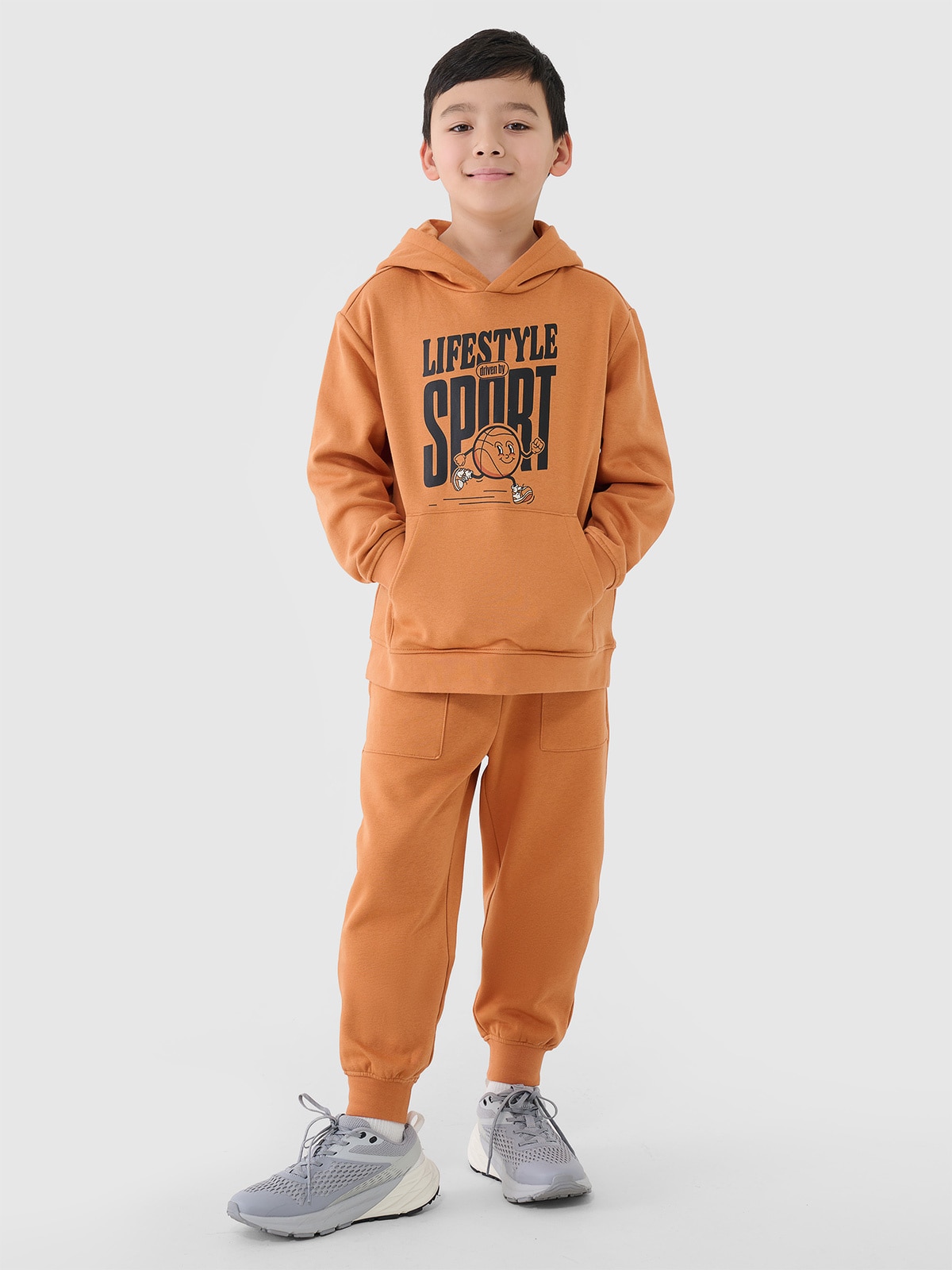 Sportinės jogger kelnės berniukams - oranžinės