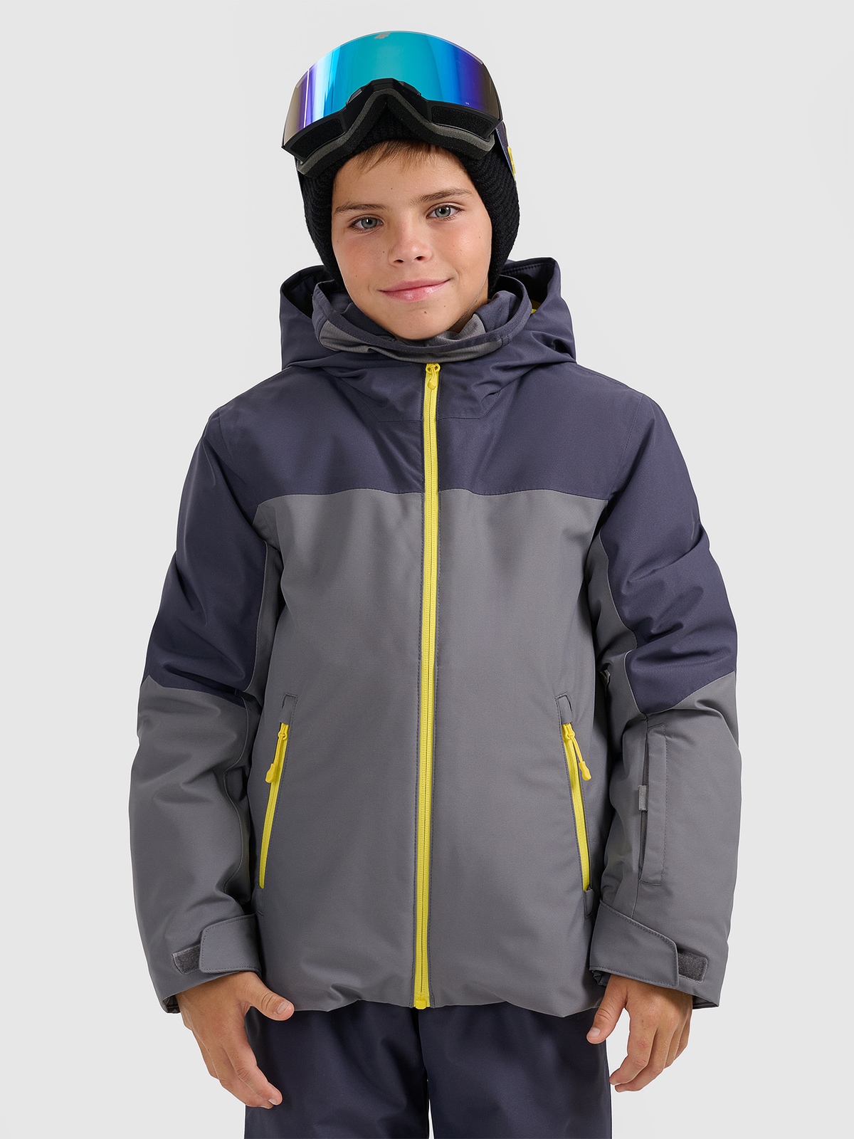 Slidinėjimo striukė berniukams 5000 membrana - pilka