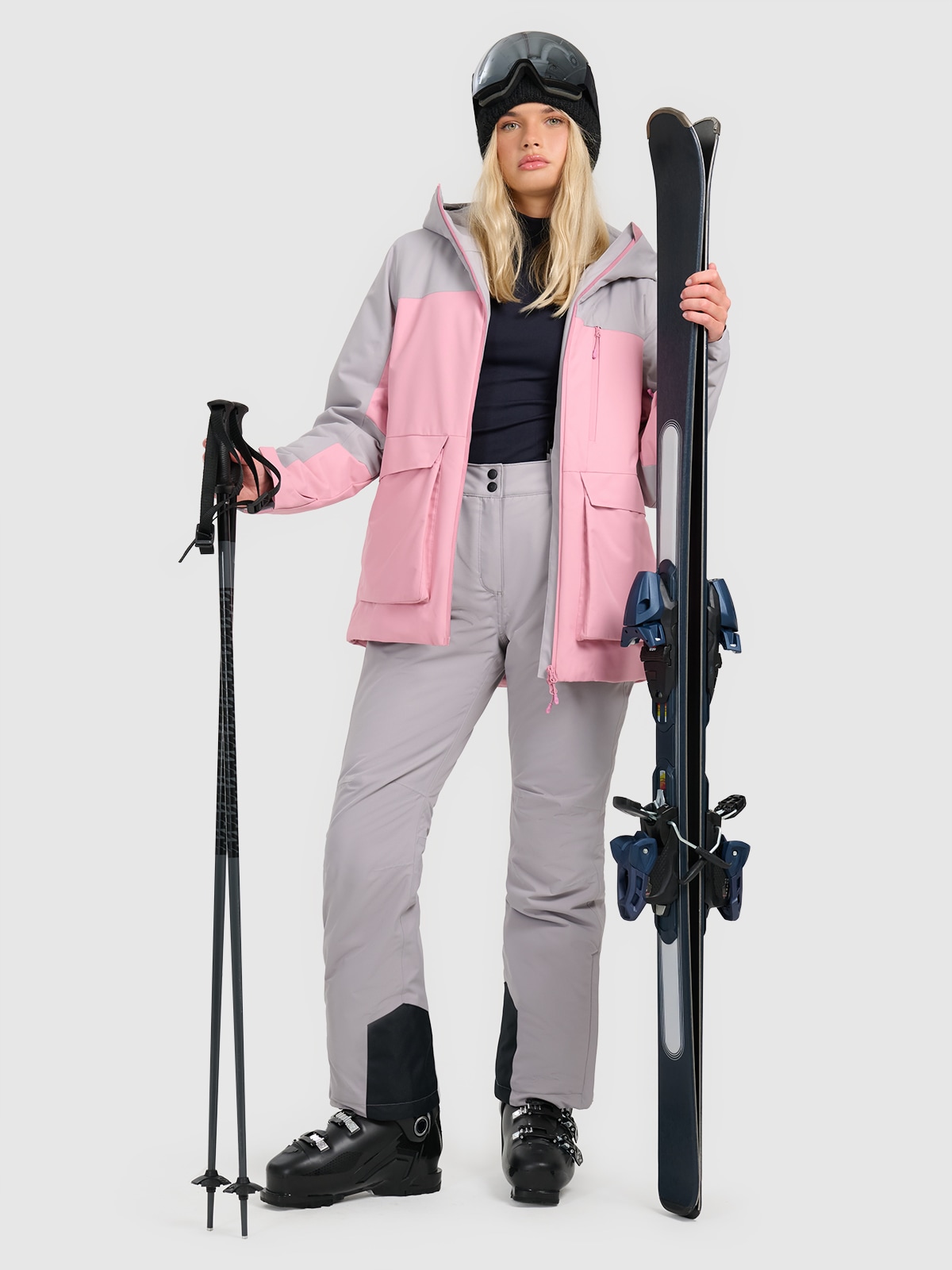 Moteriškos slidinėjimo kelnės 5000 membrana - pilkos