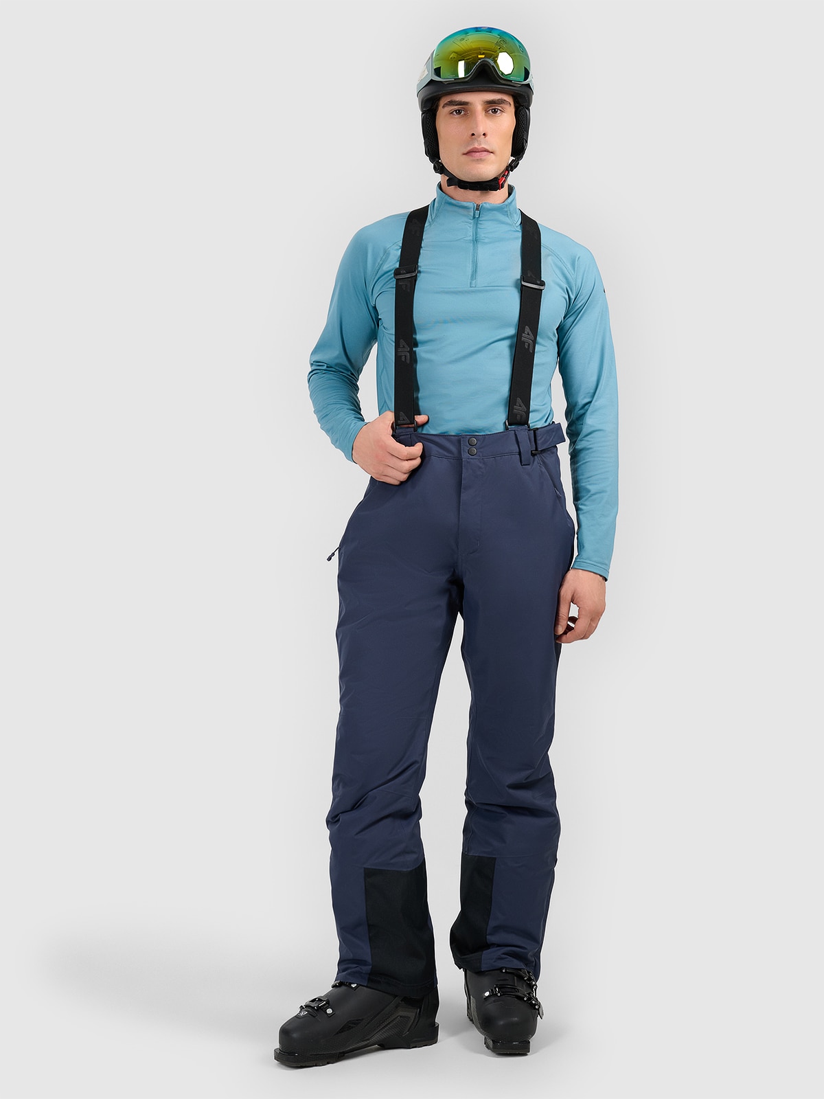 Vyriškos slidinėjimo kelnės su petnešomis 5000 membrana - tamsiai mėlynos