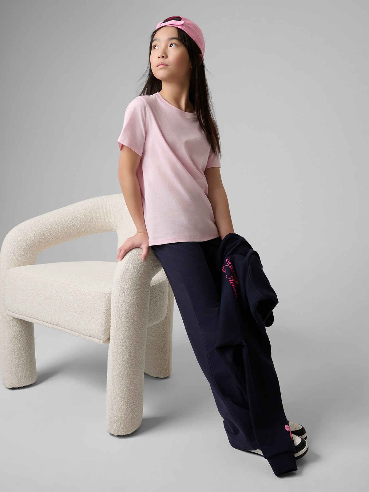 T-shirt regular marškinėliai su spauda mergaitėms - rožiniai