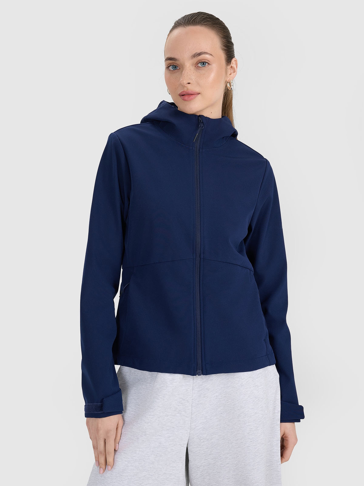 Moteriška softshell vėjui atspari striukė 5000 membrana - tamsiai mėlyna