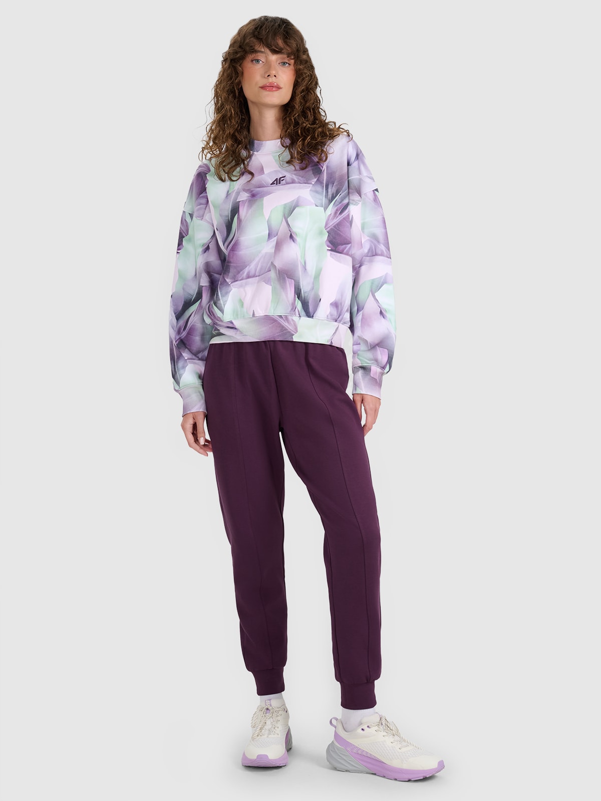Moteriškos sportinės jogger kelnės - violetinės