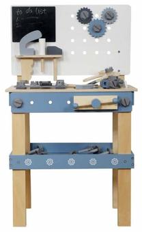 Žaislinis meistro įrankių rinkinys, meistro darbo stalas Jokomisiada ZA5486, įvairių spalvų