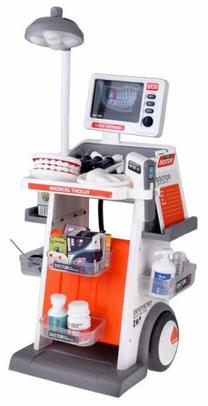 Žaislinis daktaro rinkinys, daktaro vežimėlis ZA5874, balta sp./oranžinė sp.