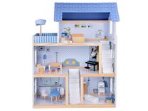 Lėlių namas, su priedais, mėlyna sp.