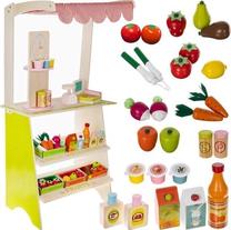 Parduotuvės žaislai, medinė parduotuvė Kruzzel 24888, įvairių spalvų