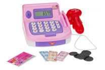 Parduotuvės žaislai, kasos aparatas, rožinė sp./violetinė sp.