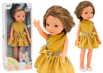 Lėlė Lean Toys Pretty Girl, 33 cm, geltona sp.