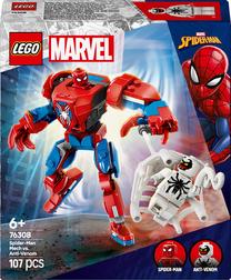 Konstruktorius LEGO® Marvel Žmogaus voro robotas prieš Anti-Venom 76308, 107 vnt.