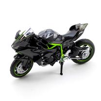  Žaislinis motociklas MSZ Kawasaki Ninja H2R, 1:18, juoda sp./žalia sp.