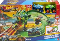 Automobilių trasa Mattel Hot Wheels Monster Trucks Dragon Demolation JGB06, įvairių spalvų
